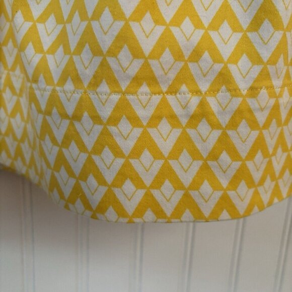 Downeast Womens Small A-line Skirt Yellow White Chevron Pockets Lined Side Zip - Picture 3 of 12